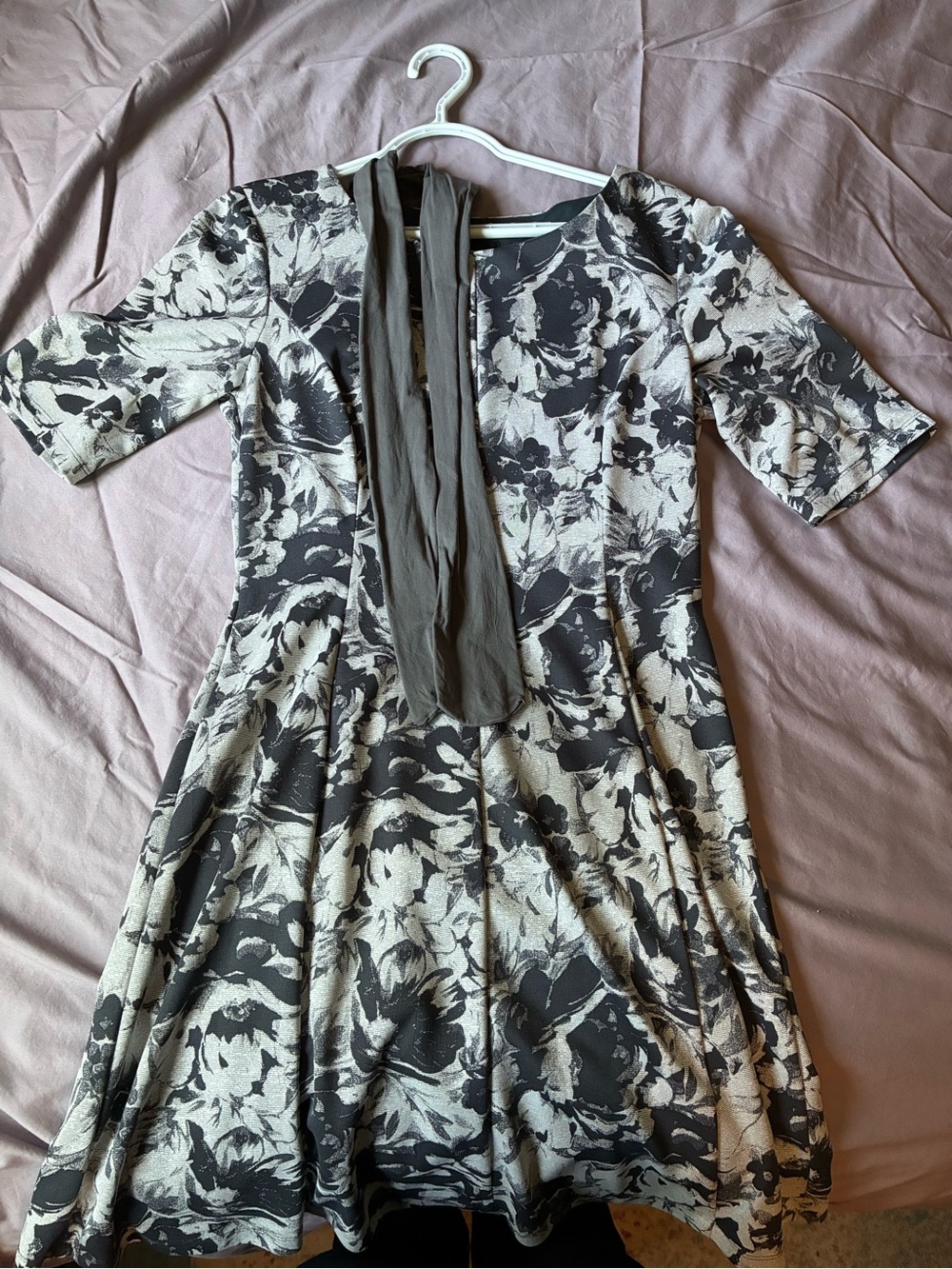Nine West Black Cropped Peplum Puffer Jacket with Geometric Lining - Picture 7 of 16